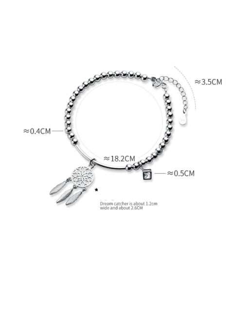Rosh 925 Sterling Silver With Platinum Plated Simplistic Irregular Bracelets 3