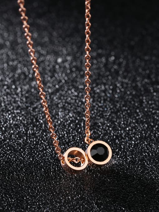 Open Sky Stainless Steel With Rose Gold Plated Fashion Round Necklaces 2