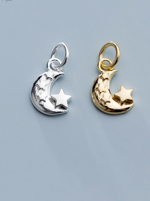 FAN 925 Sterling Silver With Smooth Simplistic Moon Charms 1