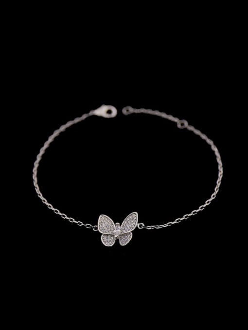 Silvery 2018 Butterfly Copper Bracelet