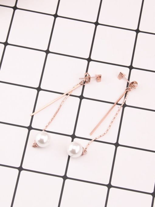 GROSE Exquisite Artificial Pearls Tassel Drop Earrings 1