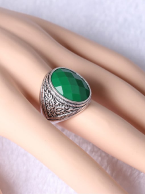 Gujin Punk style Oval Resin stone Alloy Ring 1