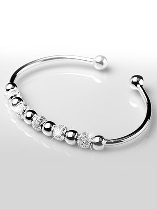 JIUQIAN Fashion Little Beads 999 Silver Opening Bangle 2