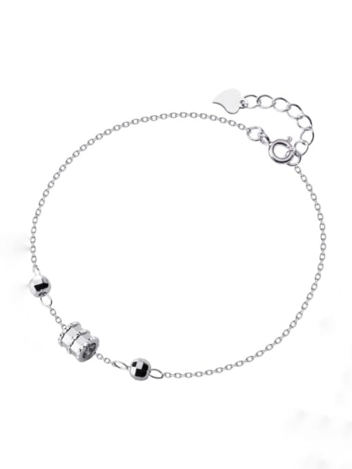 Rosh 925 Sterling Silver With Silver Plated Simplistic Beads&Ring Bracelets 3