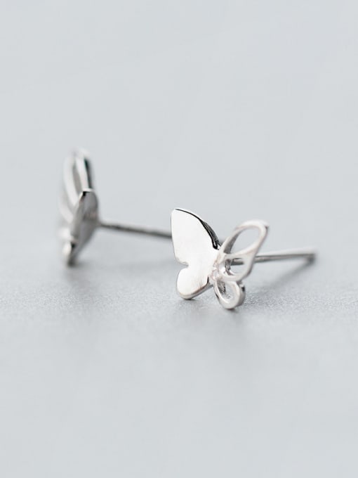 Rosh Elegant Butterfly Shaped S925 Silver Stud Earrings