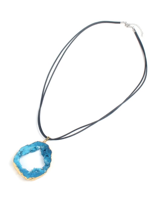 HN1872-A Color Irregular Natural Stone Pendant Fashion Necklace