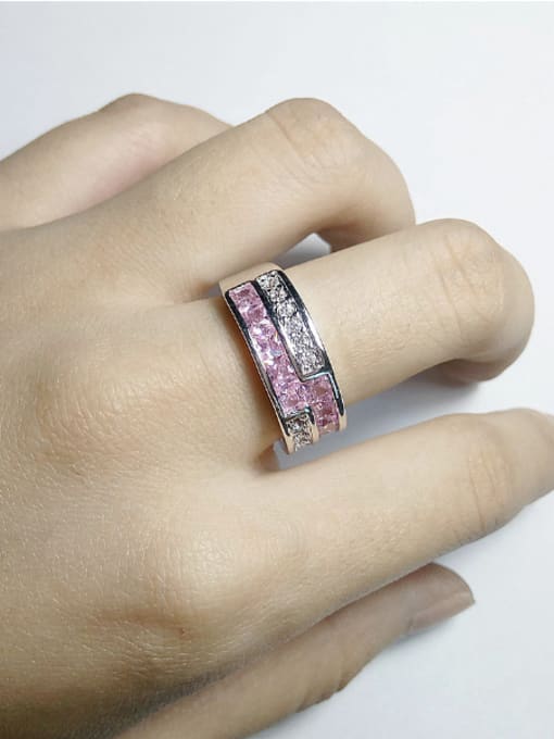 KENYON Fashion White Pink Zirconias Copper Ring 1