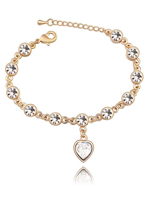 White Fashion Cubic austrian Crystals Heart Alloy Bracelet