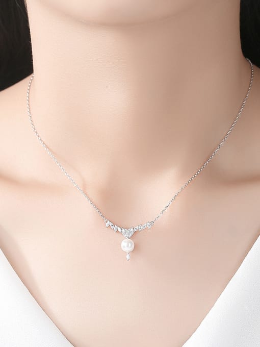BLING SU Copper With Platinum Plated Delicate Heart Necklaces 1