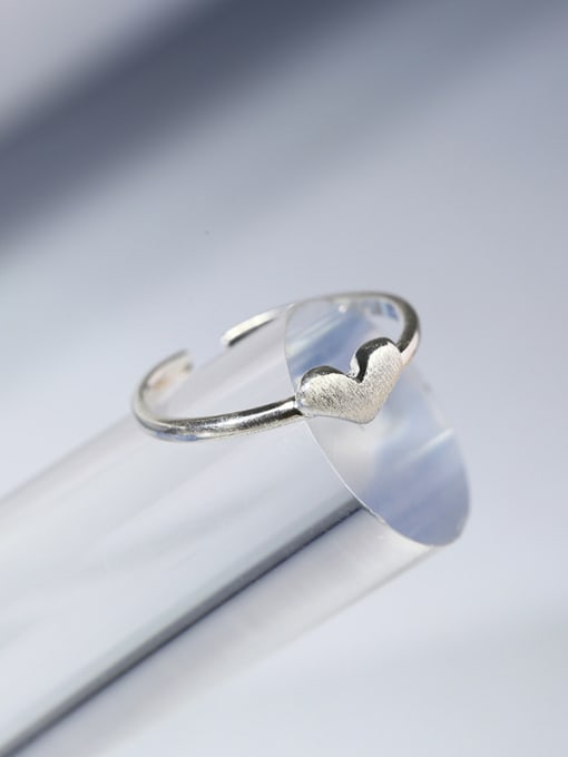 Peng Yuan Simple Tiny Heart 925 Silver Opening Ring 2