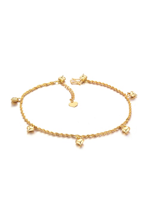 Open Sky Simple Tiny Heart shapes Gold Plated Anklet 0