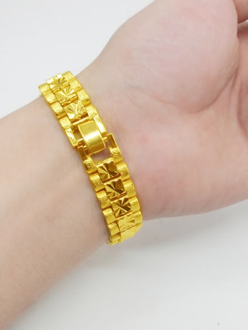 Neayou Men 24 Gold Plated Geometric Bracelet 2