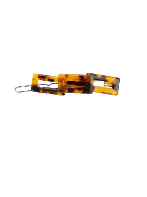 Tortoiseshell r7-14 Alloy With Cellulose Acetate Fashion  Hollow Geometric Barrettes & Clips