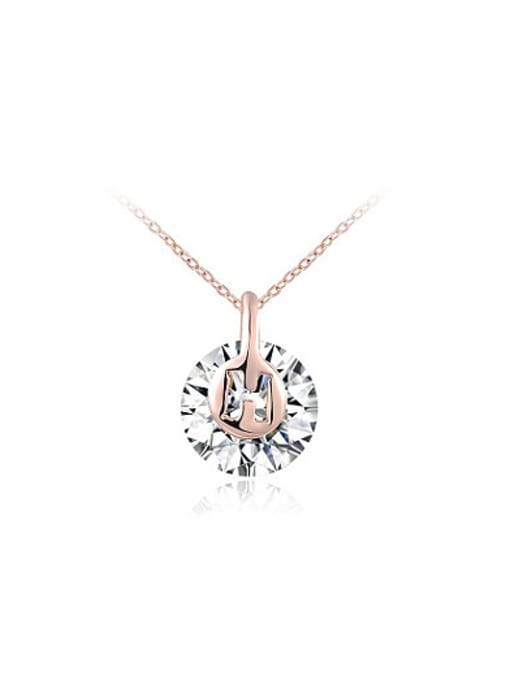 Ronaldo Women Shimmering Round Shaped Zircon Necklace 0