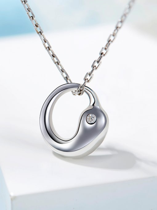 CEIDAI Simple Hollow Pendant 925 Silver Necklace