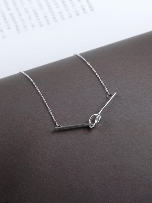 Peng Yuan Simple Knot Silver Women Necklace 2