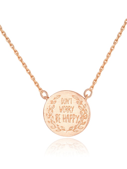 CCUI 925 Sterling Silver With Glossy Simplistic Monogram Round Necklaces