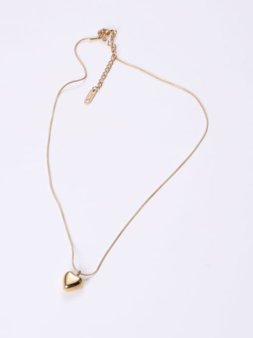 GROSE Titanium  With Gold Plated Simplistic Heart Necklaces 2