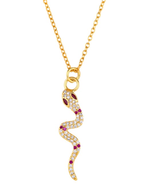 CC Copper With  Cubic Zirconia Personality Animal snake Necklaces 2