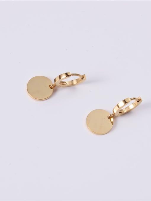 GROSE Titanium With Gold Plated Simplistic Round Drop Earrings 4