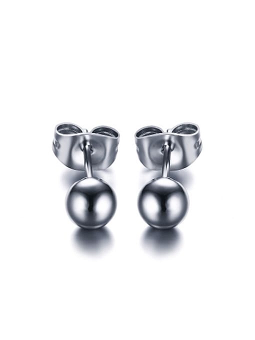 CONG High Quality Round Shaped Stainless Steel Stud Earrings 0