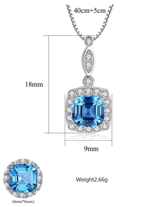 CCUI 925 Sterling Silver With Platinum Plated Delicate Square Necklaces 4