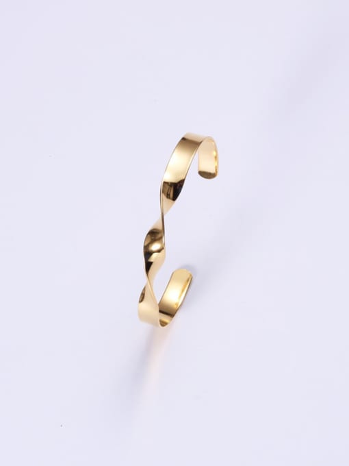 GROSE Titanium With Gold Plated Personality Irregular Free Size Bangles 1