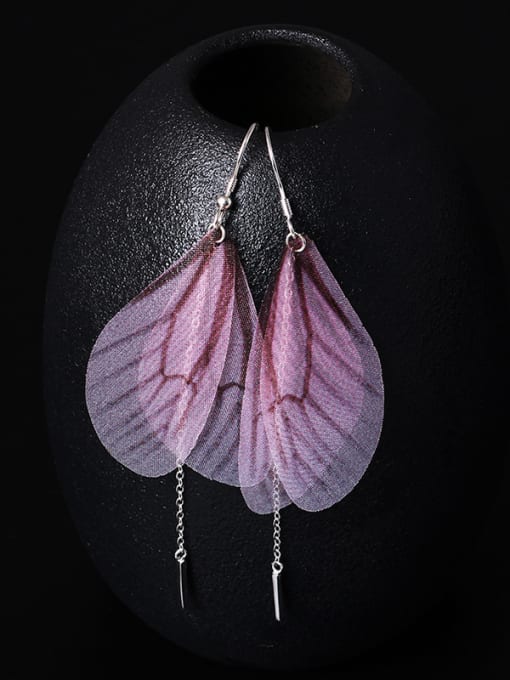 SILVER MI Insect Wing Personality Fringe drop earring 0