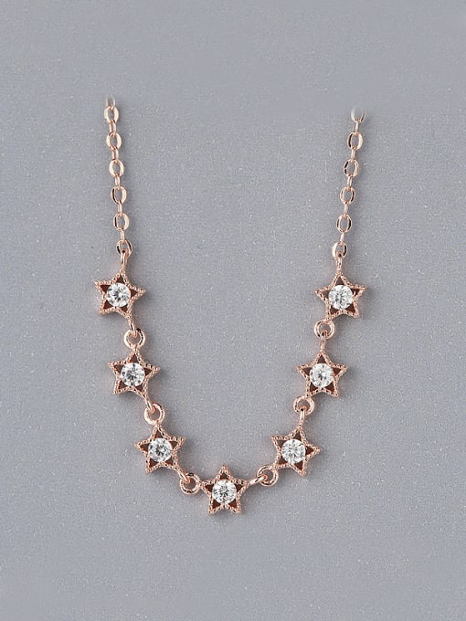 One Silver Star Zircon Necklace 0