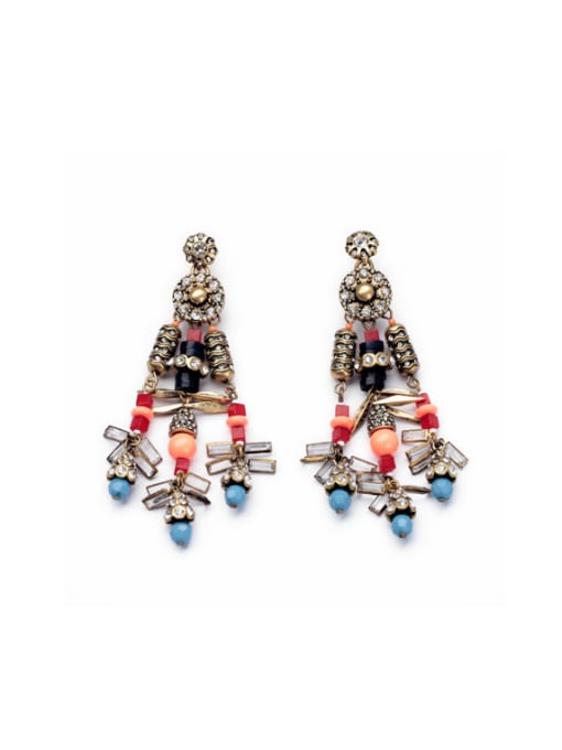 KM Luxury Irregular Alloy Drop Chandelier earring 0