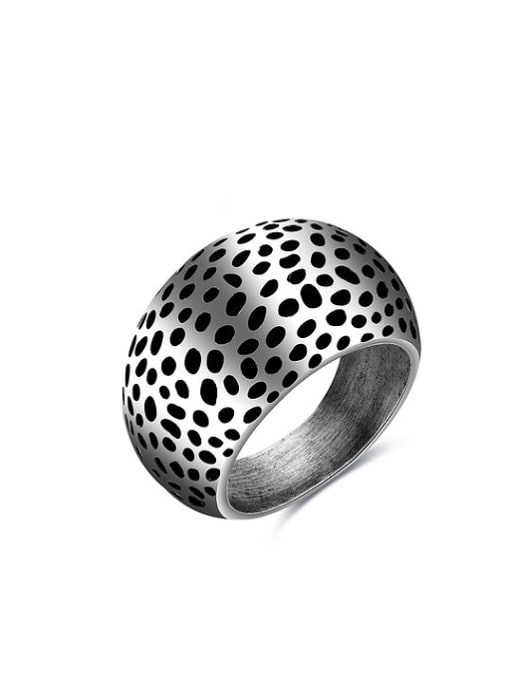 Ronaldo Retro Style Stainless Steel Geometric Painting Ring 0