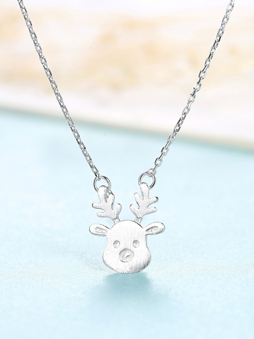 CCUI 925 Sterling Silver With Smooth Personality Dog Necklaces 2