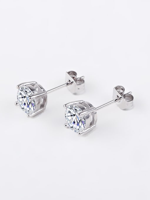 Platinum, White 18K White Gold Austria Crystal stud Earring