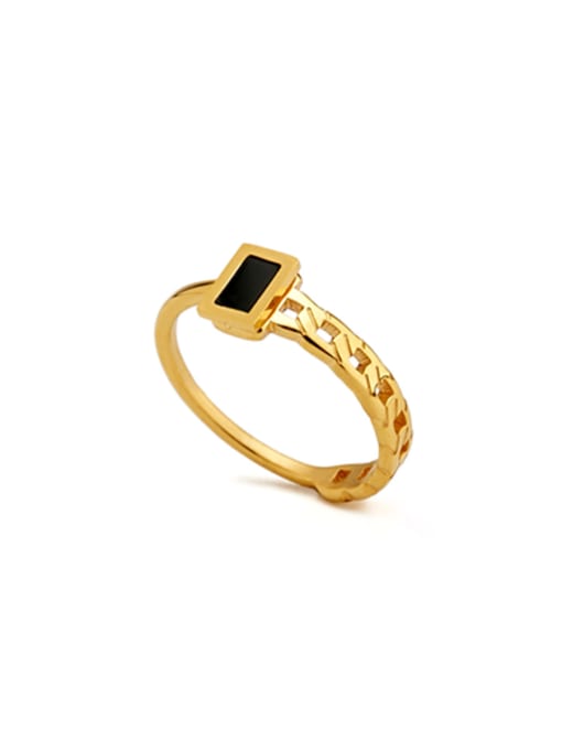 Jennifer Kou Gold color Gold Plated Stainless steel  Band band ring 0