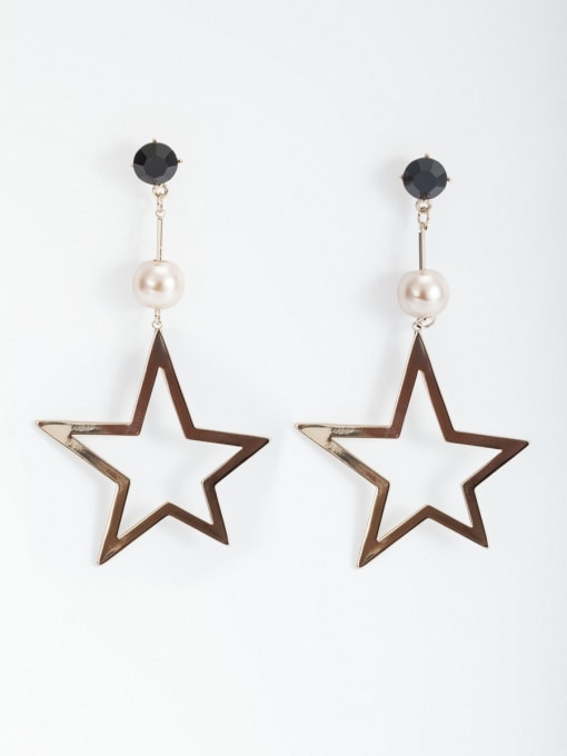 LB RAIDER Multicolor color Coffee Gold Plated Copper Star Pearl Drop drop Earring 0