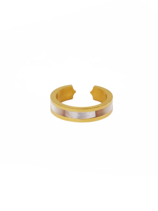 Jennifer Kou Custom Gold Round Band band ring with Gold Plated Stainless steel