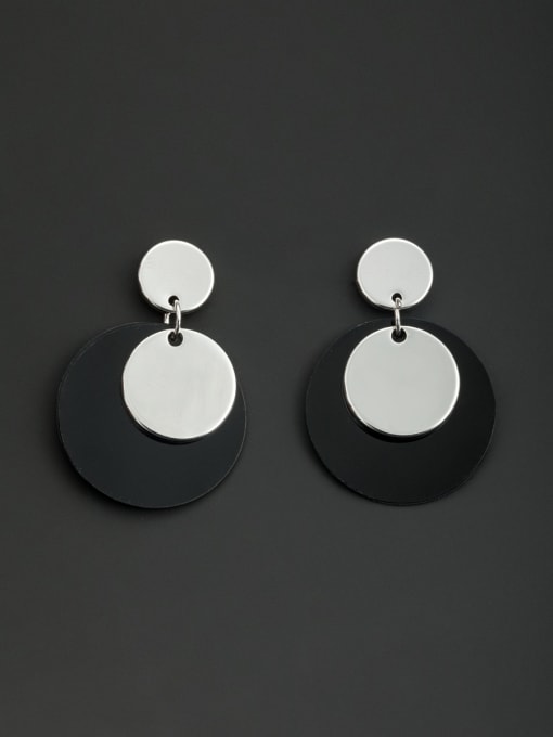 Lauren Mei A Platinum Plated Stylish Drop drop Earring Of Round 0