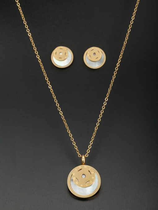 Jennifer Kou The new Stainless steel Round 2 Pieces Set with Gold 0