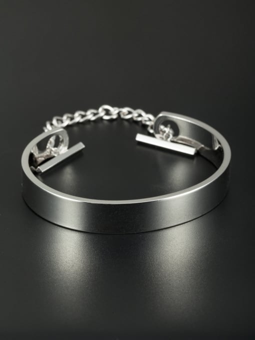 Cubic Y80 Personalized Platinum Plated White Personalized Bangle 0