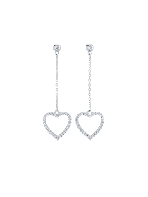 Cubic Y80 Mother's Initial Silver Drop drop Earring with Rhinestone 0