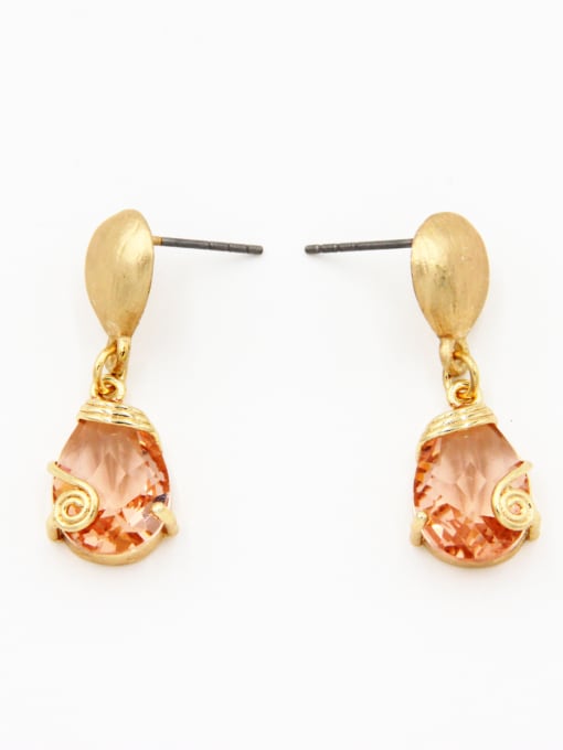 Lang Tony A Rose Plated Stylish  Zircon Drop drop Earring Of Face