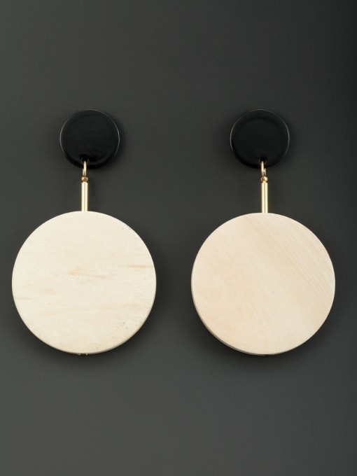 Lauren Mei New design Wood Round Drop drop Earring in Multicolor color 0