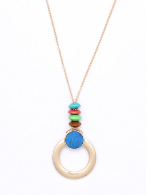 Belle Xin Multi-Color color Gold Plated Zinc Alloy Charm Necklac