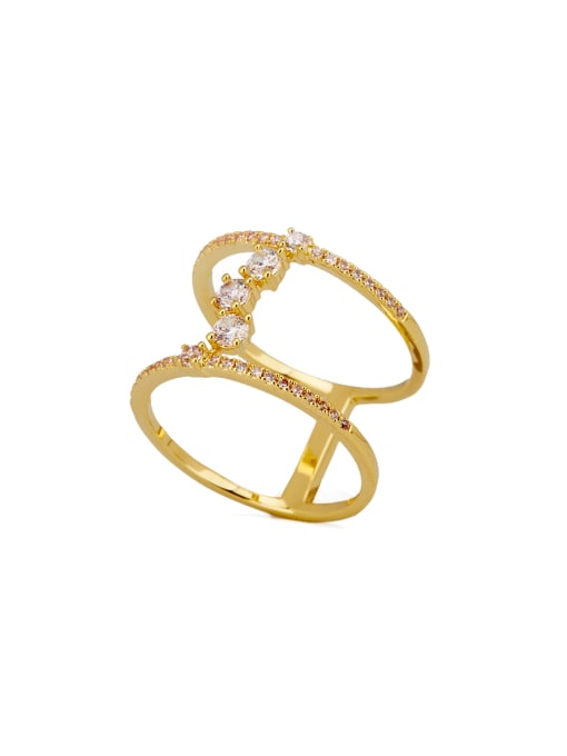 Guurachi Blacksmith Made Gold Plated Zinc Alloy Zircon Charm Stacking Stacking Ring 0
