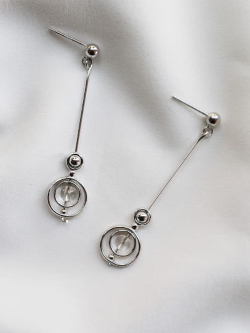 MINI STUDIO Personalized 925 silver Glass Pendant Crystal Drop drop Earring 0