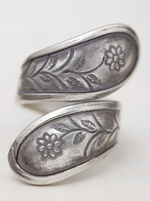 SUN SILVER Silver Flower Silver Beautiful Band band ring 0