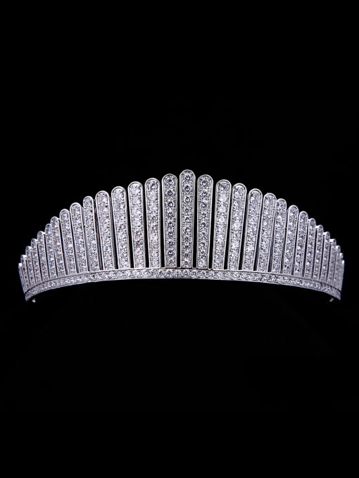Bride Talk Model No TR15037 A Platinum Plated Stylish Zircon Wedding Crown Of 0