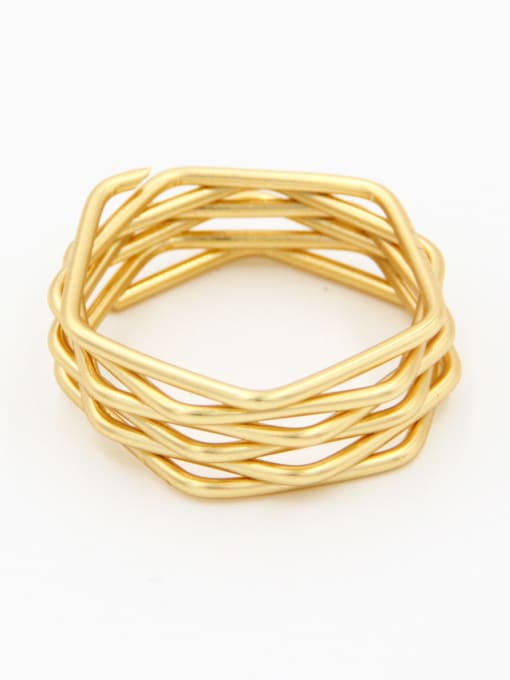 Lang Tony color Gold Plated Geometric  Stacking Ring 0