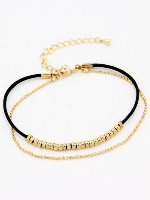 Lang Tony Black Round Bracelet with Gold Plated