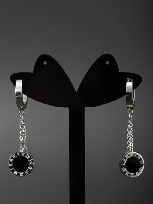 Jennifer Kou White Round Stainless steel  Drop drop Earring